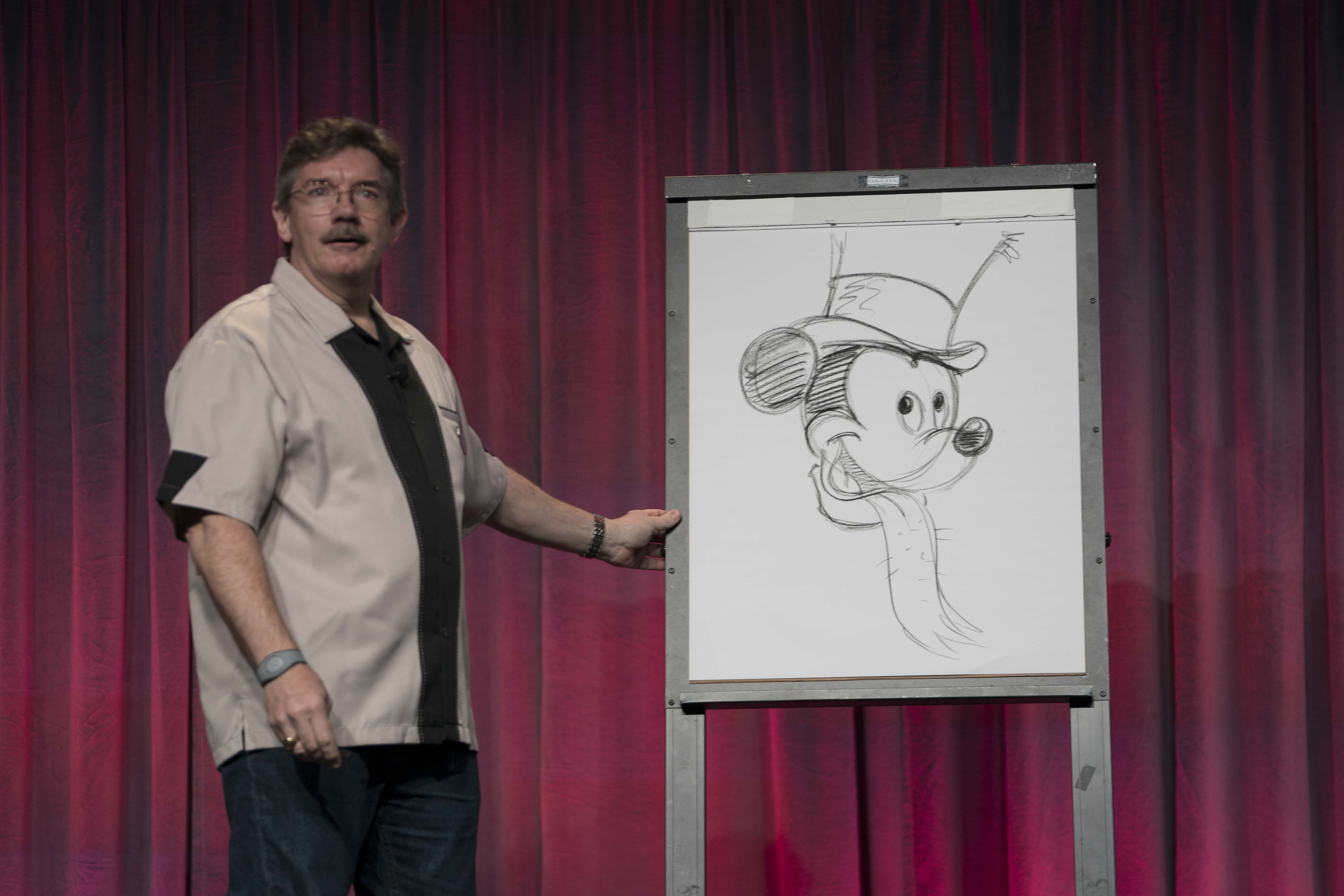 Mark-Henn-Mickey-2.jpg: Master Disney Animator Mark Henn teaches guests at Destination D how to draw Mickey Mouse as Bob Cratchit from Mickey’s Christmas Carol at D23’s Destination D: Celebrating Mickey Mouse, November 16-18, 2018 at Disney’s Contemporary Resort. © Disney