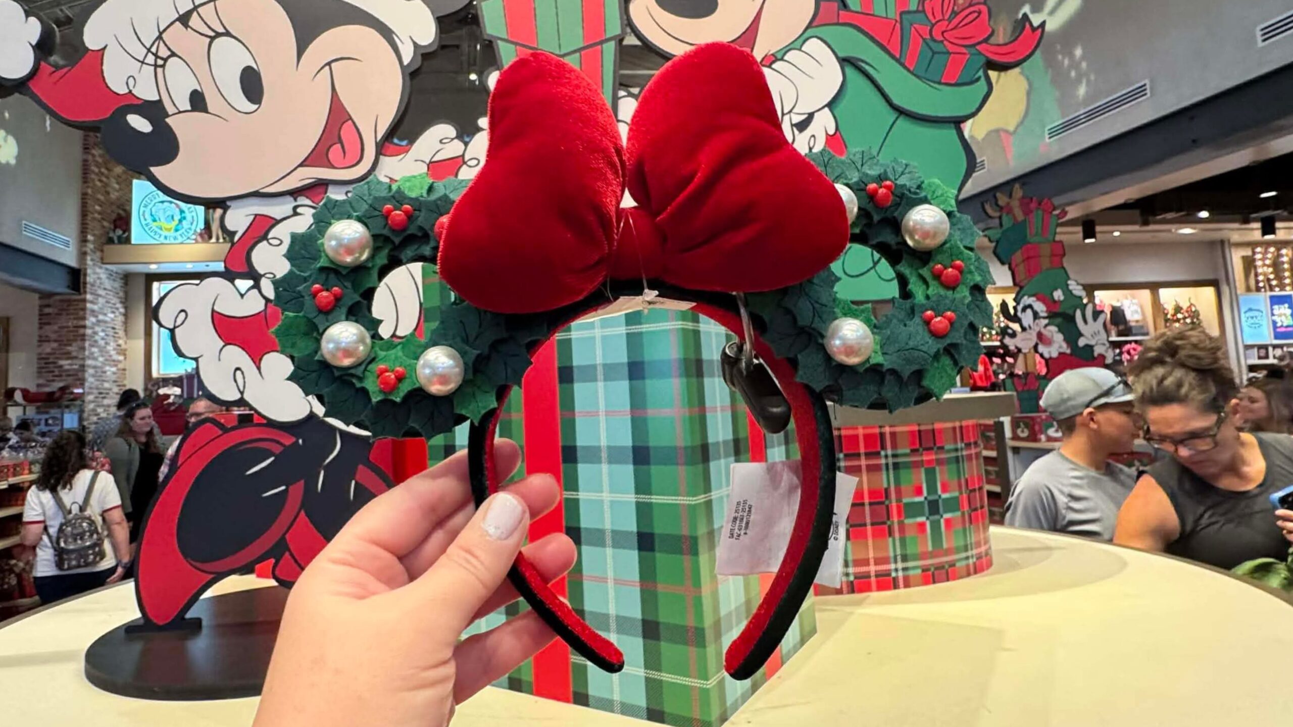 Disney Minnie Mouse Holiday Wreath Ear Headband Wreath Bow Christmas Holiday Disney main image 2