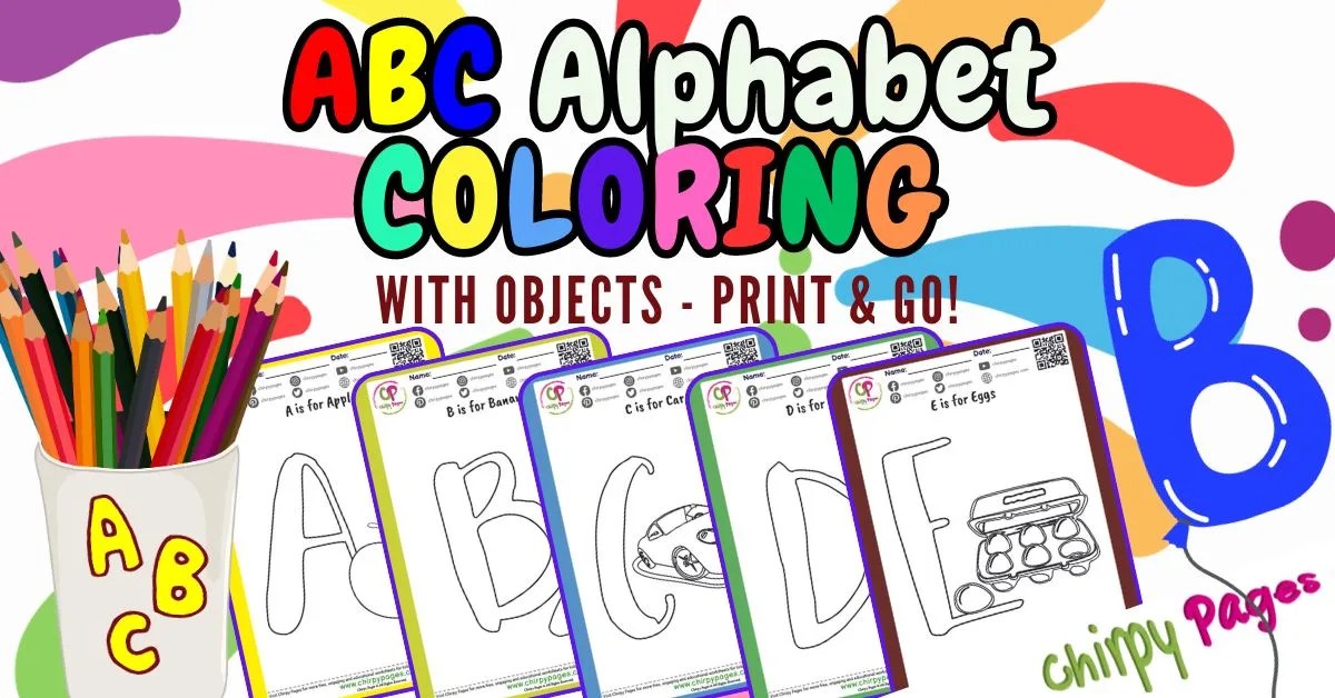 ABC Coloring Pages free printables header a to z coloring alphabet coloring sheets with e for eggs, c for car