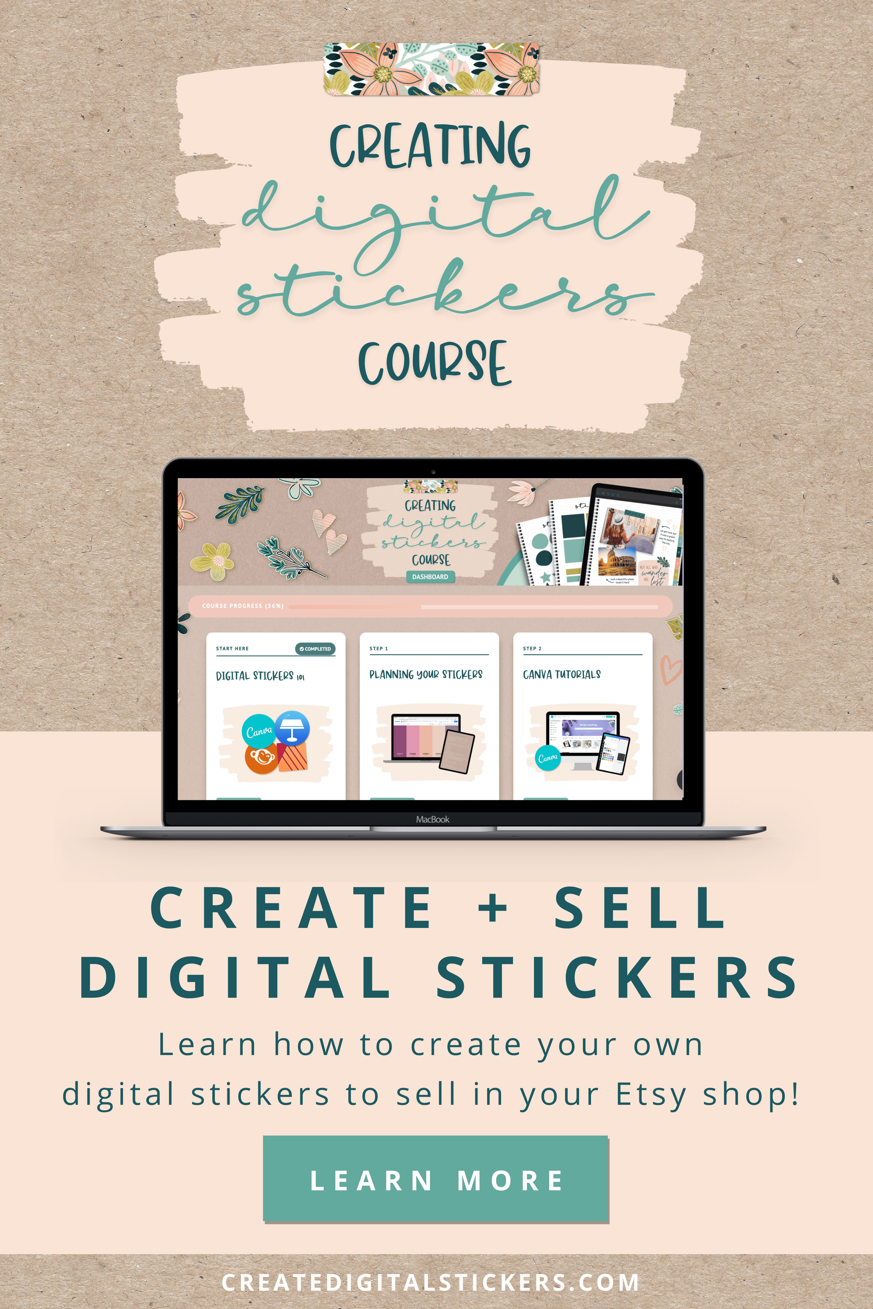 Digital Sticker Course Pins