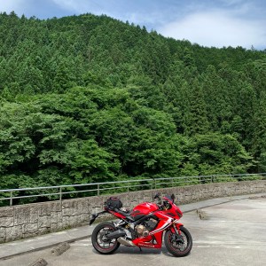 道の駅大滝温泉にてwith CBR650R