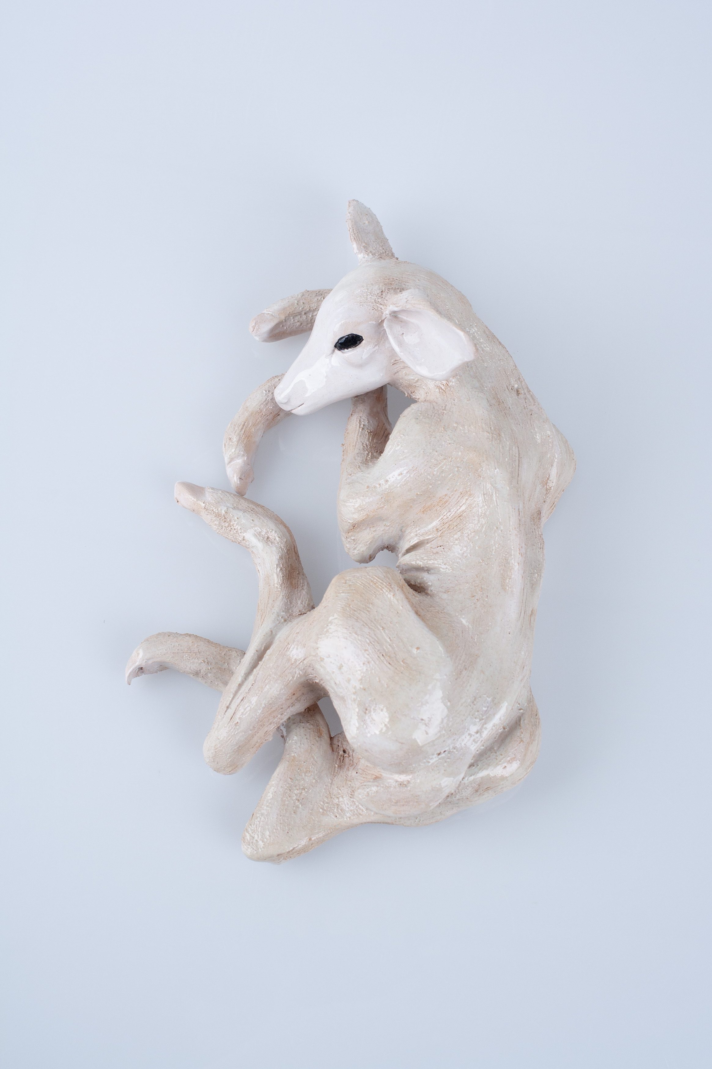 Ceramic deer sculpture