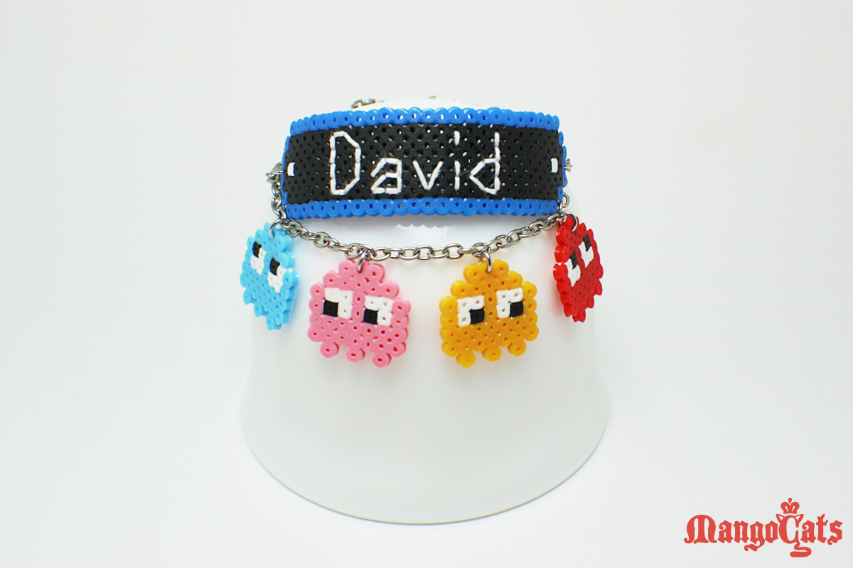 Customizble Pacman ghosts bracelet - https://www.etsy.com/listing/153804227/customizable-pacman-ghosts-bracelet-made