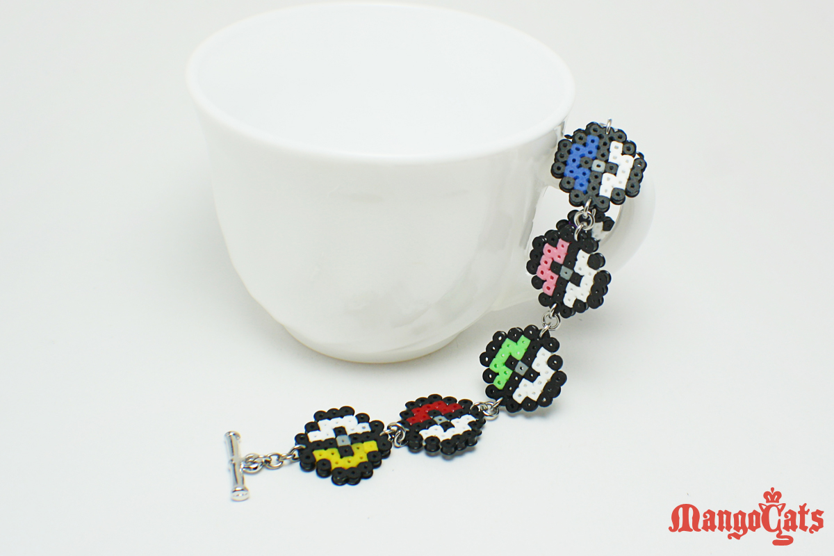 Pokeballs rainbow bracelet - https://www.etsy.com/listing/153822190/pokeballs-rainbow-bracelet-made-with