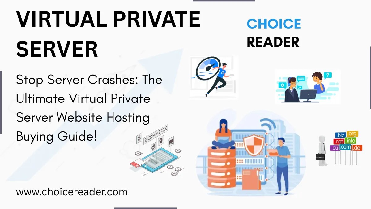 Virtual Private Server hosting buying guide banner explaining how to stop server crashes and run a secure website.