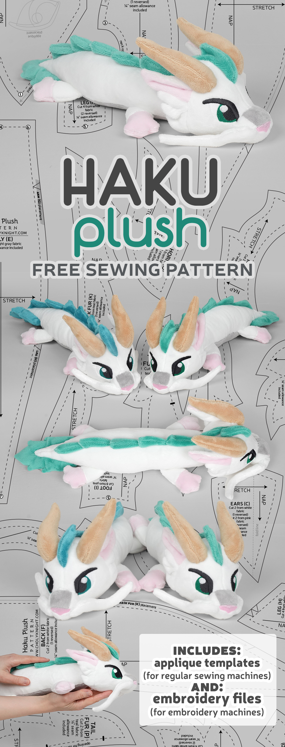 Free Pattern Friday! Haku plush! – Sew Desu Ne?