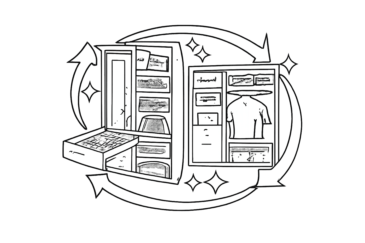 Space optimization icon showing smart storage and efficient layout design for kitchen remodeling Columbia SC