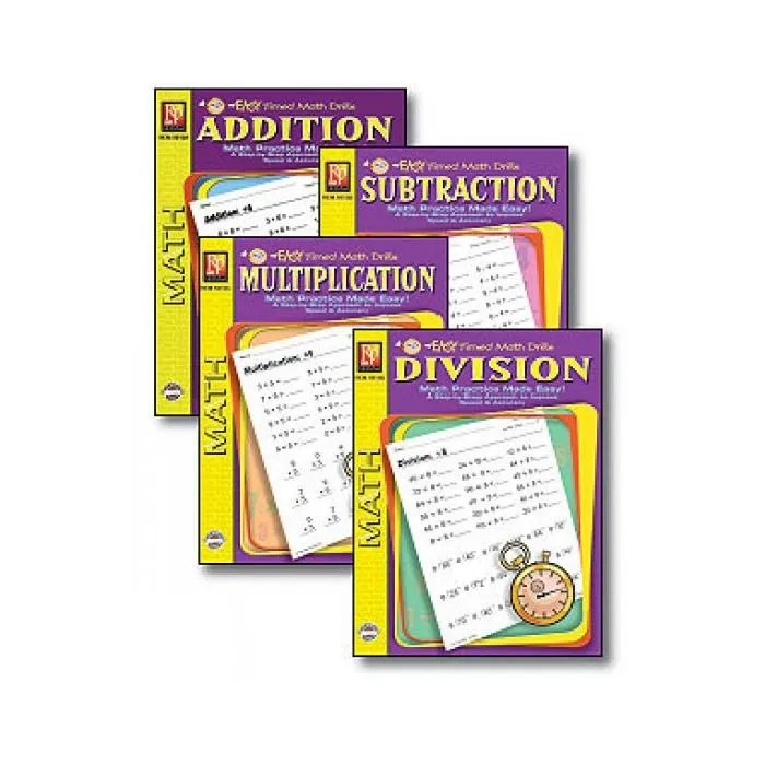 Timed Math Drills 4 Book Set - Mountain Pictures - High Quality Retina Collection