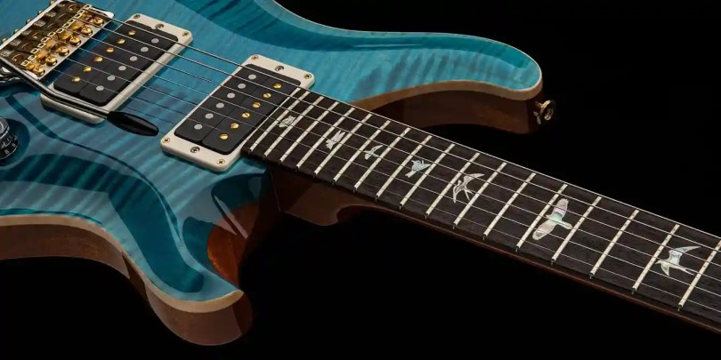Closeup look of blue PRS Custom 24
