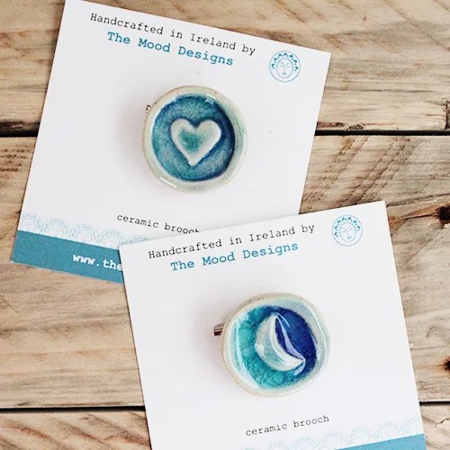 Ceramic Brooch The Mood Designs