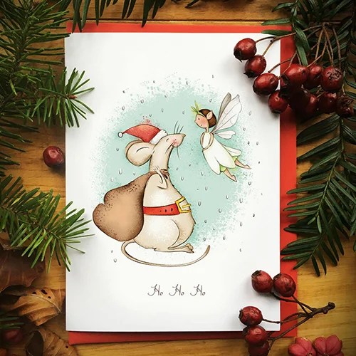 Christmas cards - Burren Flower Fairies - Ho Ho Ho