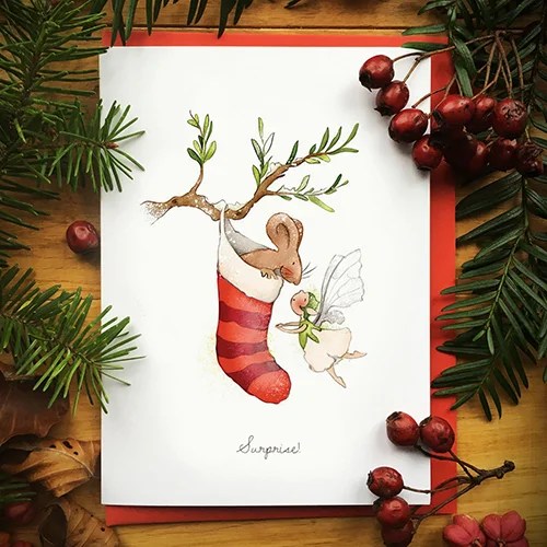 Christmas cards - Burren Flower Fairies - Surprise!