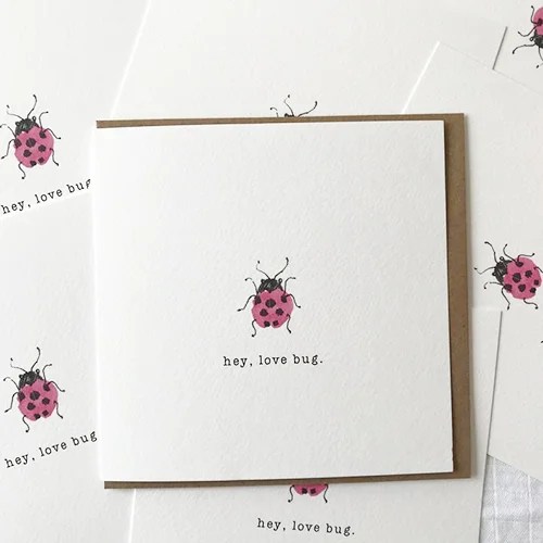 Greeting card - Hey love bug Pickled Pom Pom