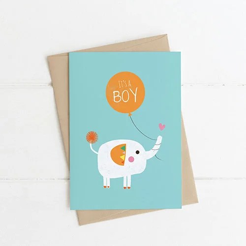 New baby card - Boy Lilly and Bright