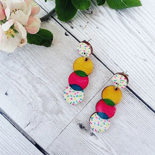 Wooden earrings - Circle Jayney Mac