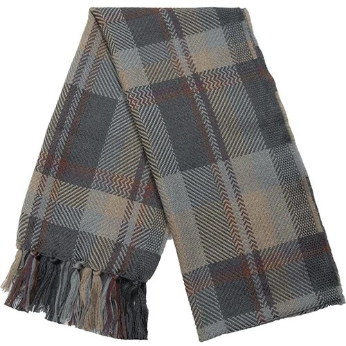 Scarf - Cashwool Merino Plaid - Grey Kerry Woolen Mills