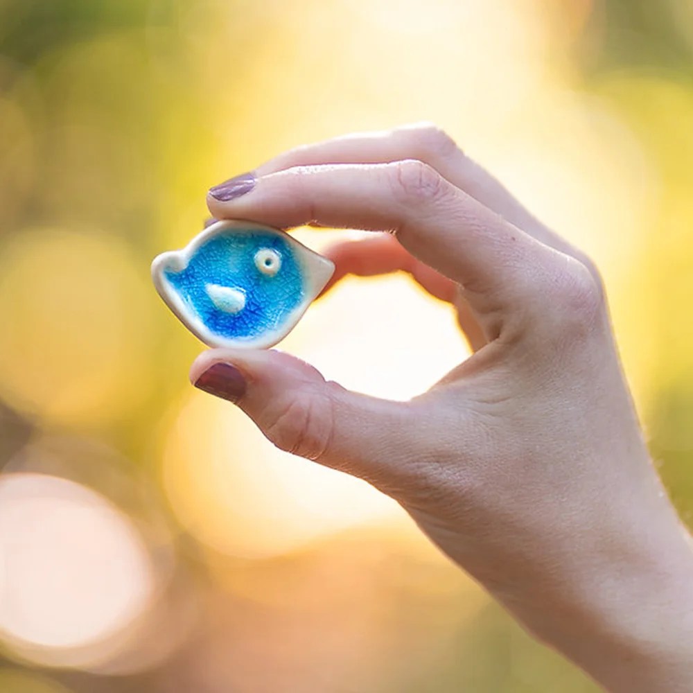Ceramic Brooch - Bird - Right The Mood Designs