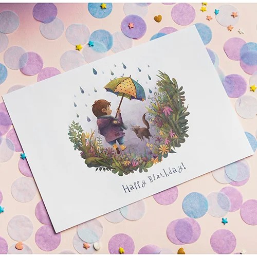 Happy birthday greeting cards - Rainy day Shannon Bergin