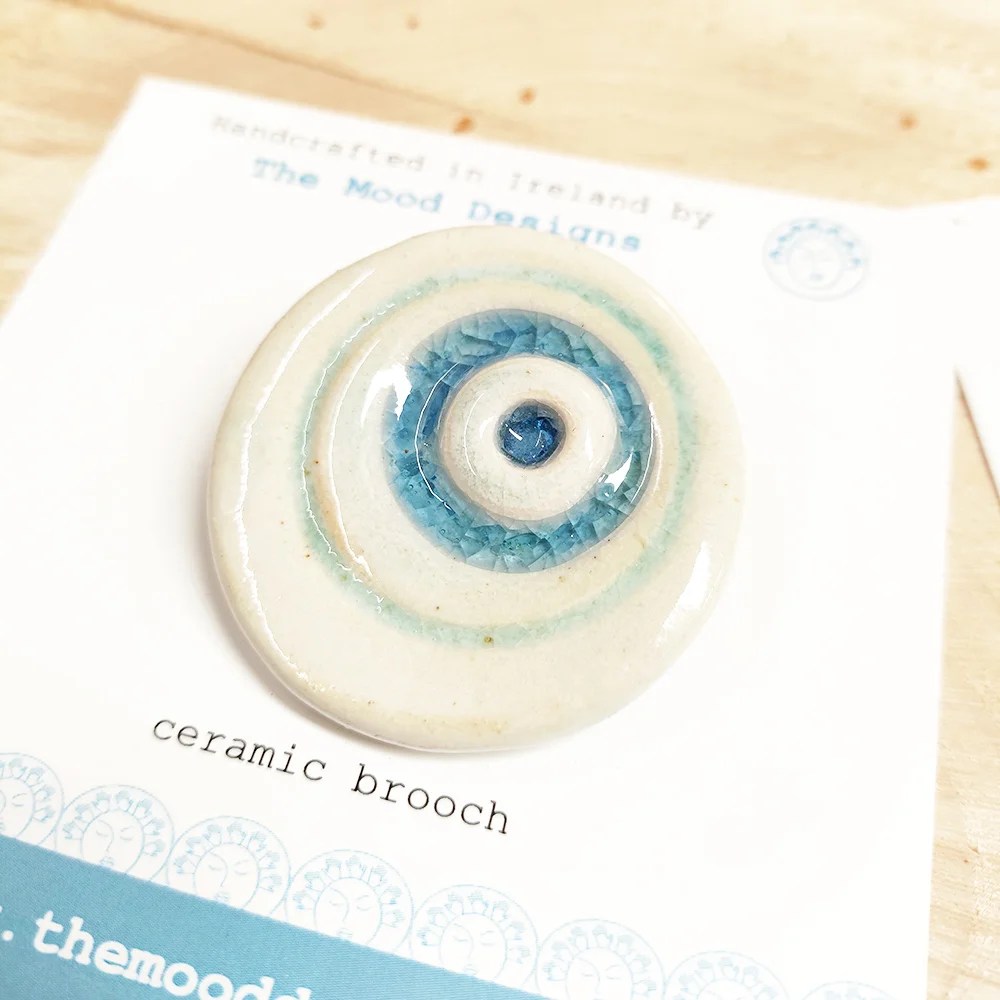 Ceramic Brooch - Spiral The Mood Designs
