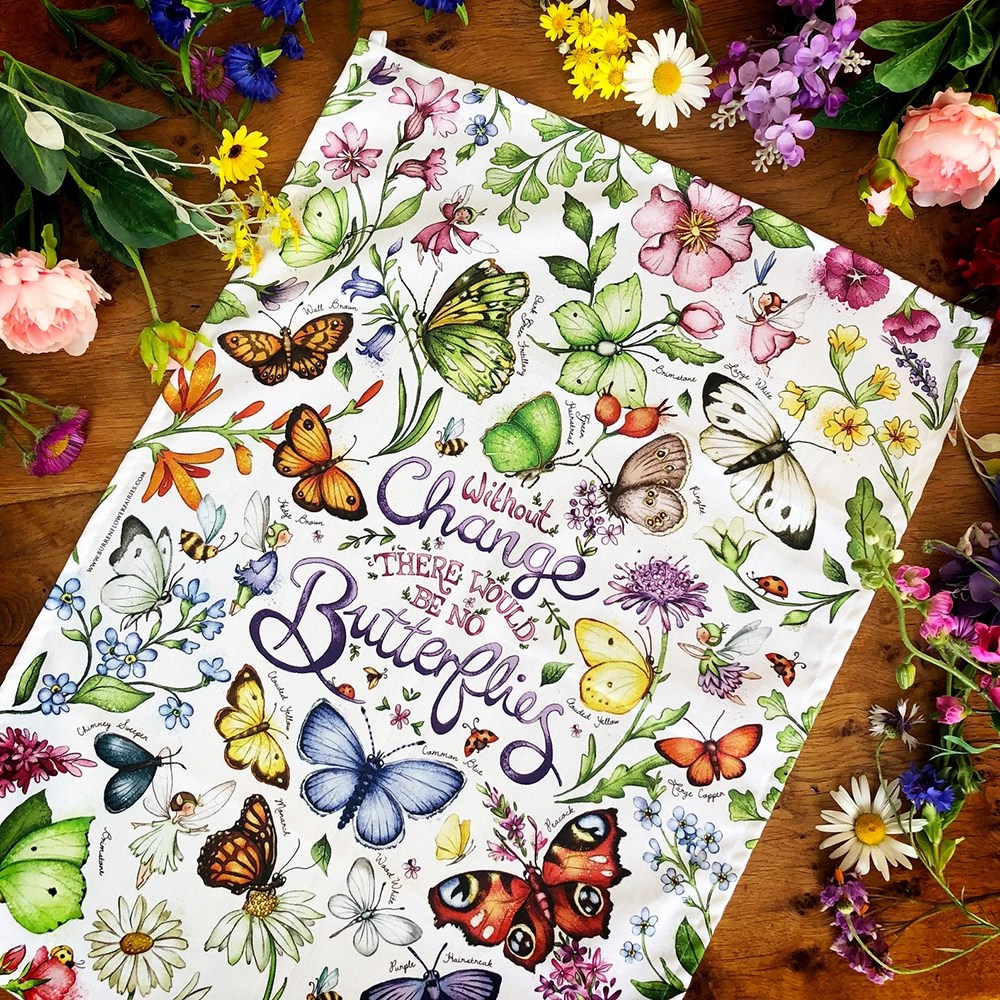 Burren Flower Fairies Tea towel - Butterflies