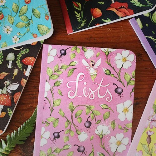 'Lists' notebook - A6 Burren Flower Fairies