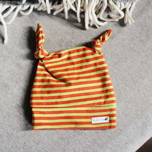 Kids beanie - Orange and green - 9/10 years Pookysnail