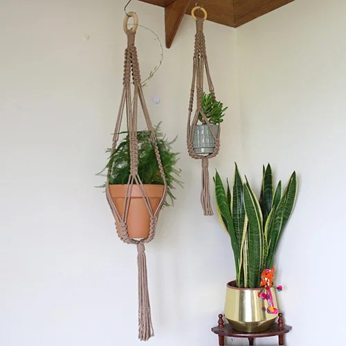 Plant hanger - Large, Brown Arla Craft