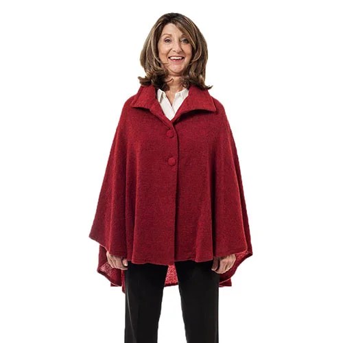 Button Cape - Red Kerry Woolen Mills