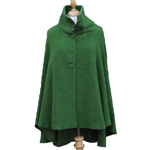Button Cape - Green Kerry Woolen Mills