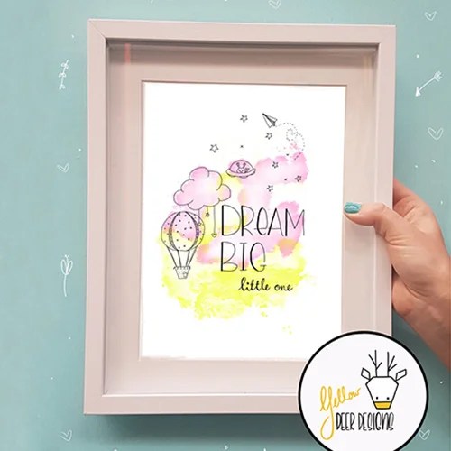 Print - Little one Yellow deer designs