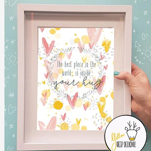 Print - The best place Yellow deer designs