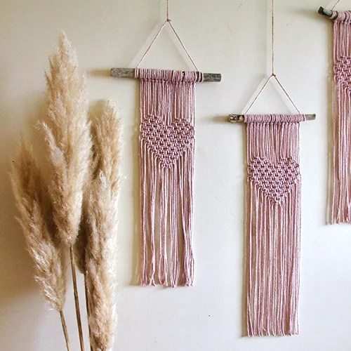 Macramé heart Arla Craft