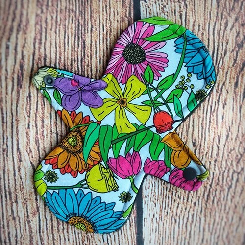 Reusable Cloth Sanitary Pads - Medium, Flowers Spraoi clothing