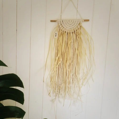 Raffia Macramé Wall Hanging - Ecru Lulu Ecru