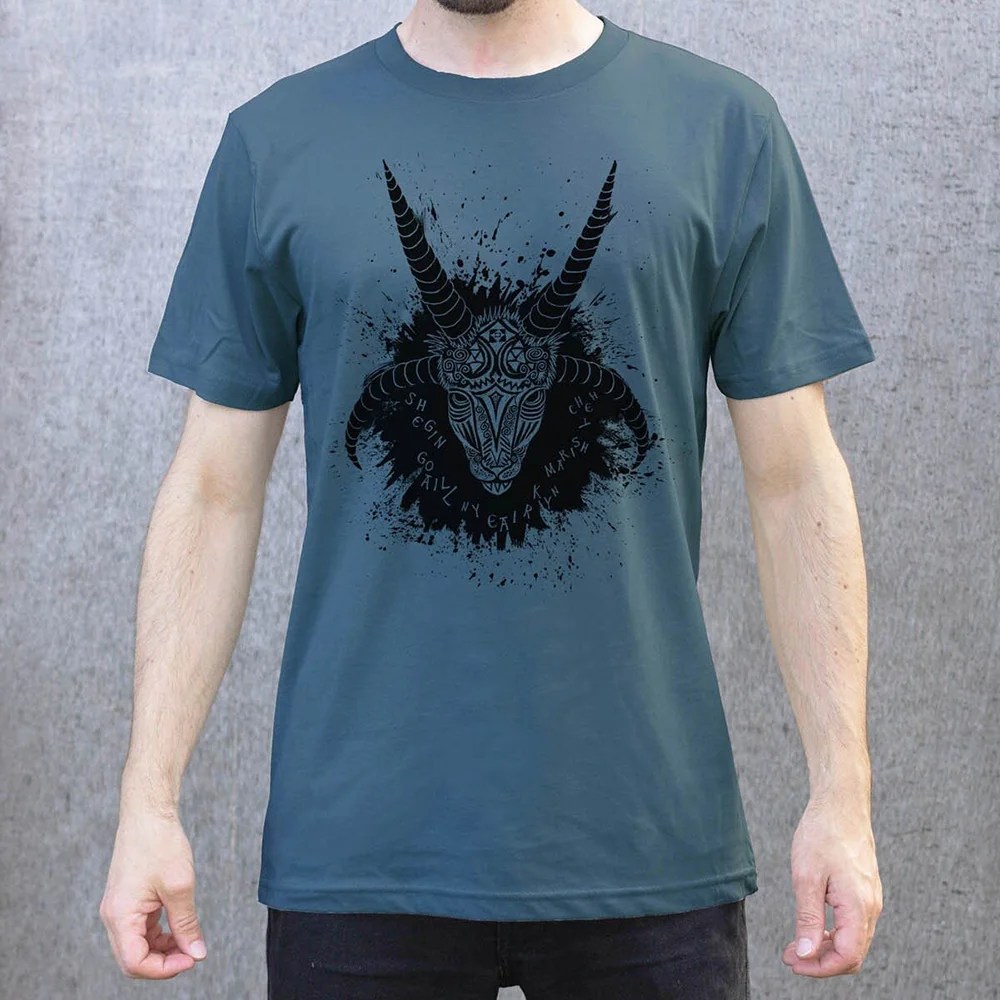 Unisex T-shirt - Manx Sheep - Denim blue, Small Mireog