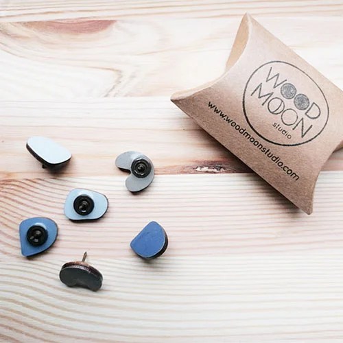 Cork board pins - Abstract, Blue Wood Moon Studio