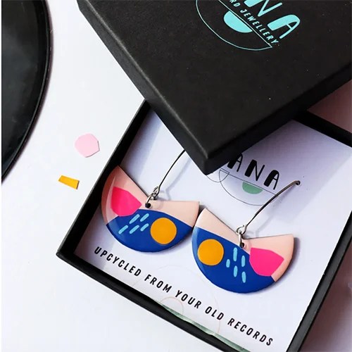 Mixed media pacman earrings DANA Jewellery