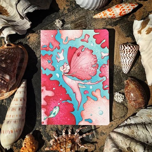 Seaweed notebook - A5 - Sea lettuce Burren Flower Fairies
