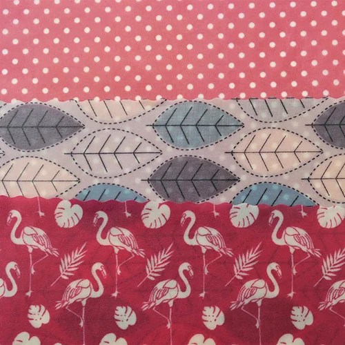 Bee wrap - Various - Mini 3-pack -- Red dots, blue leaves Hanna's bees