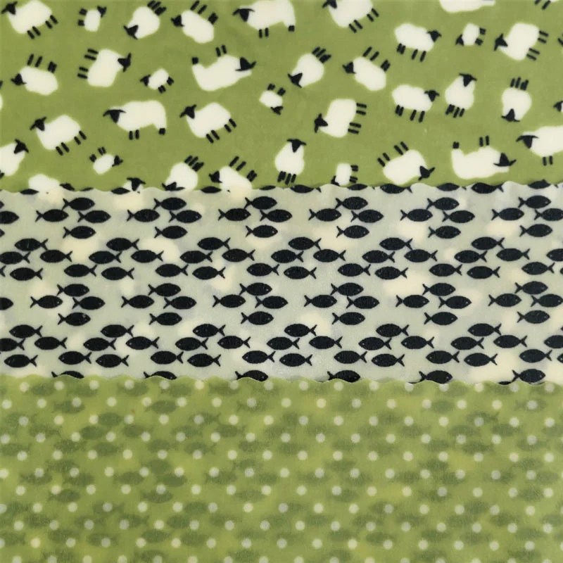 Bee wrap - Various - Midi 3-pack -- Sheep, fish Hanna's bees