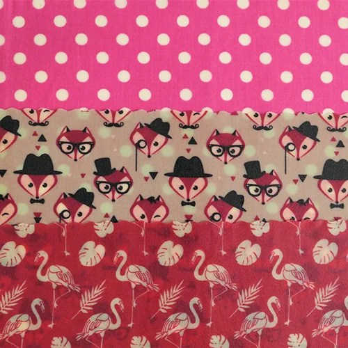 Bee wrap - Various - Midi 3-pack -- Fox, pink dots Hanna's bees