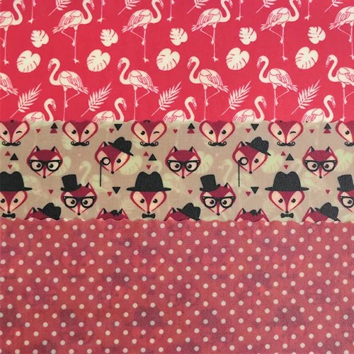 Bee wrap - Various - Medium Kitchen Pack -- Flamingo, foxes Hanna's bees