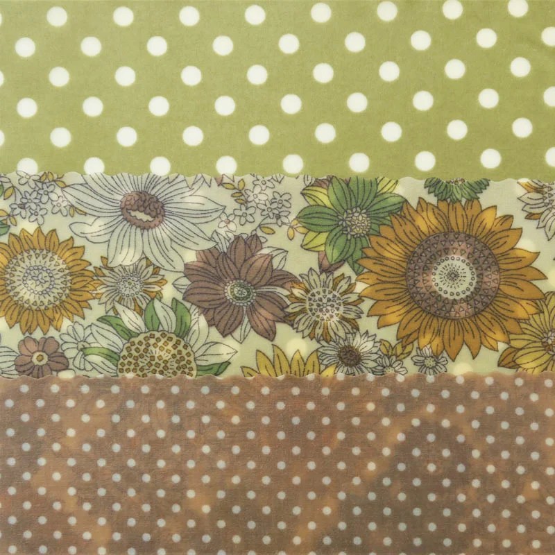 Bee wrap - Various - Mini 3-pack -- Flowers, green dots Hanna's bees