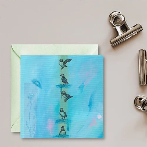 Greeting card - Puffin - But what if you fly Sayers Studio