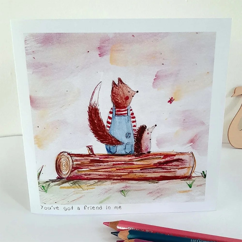 Greeting card - You've got a friend Pear shaped studio