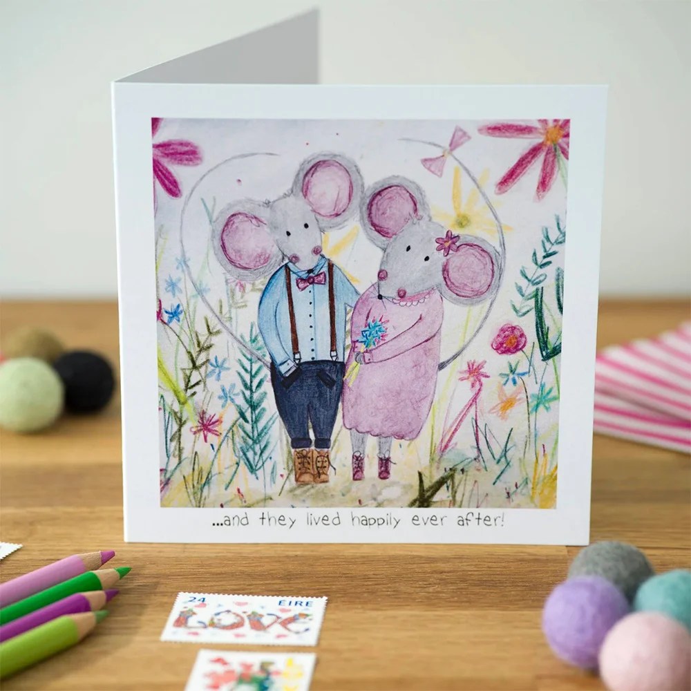 Wedding greeting card - They lived happily Pear shaped studio