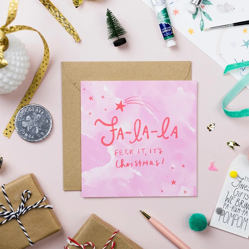 Christmas greeting cards - Fa la la Pickled Pom Pom