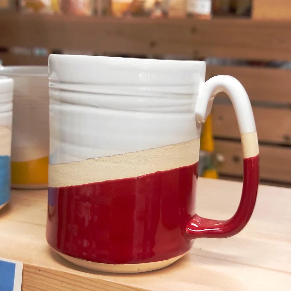 Pottery mug - Tall, Red Woodford Pottery
