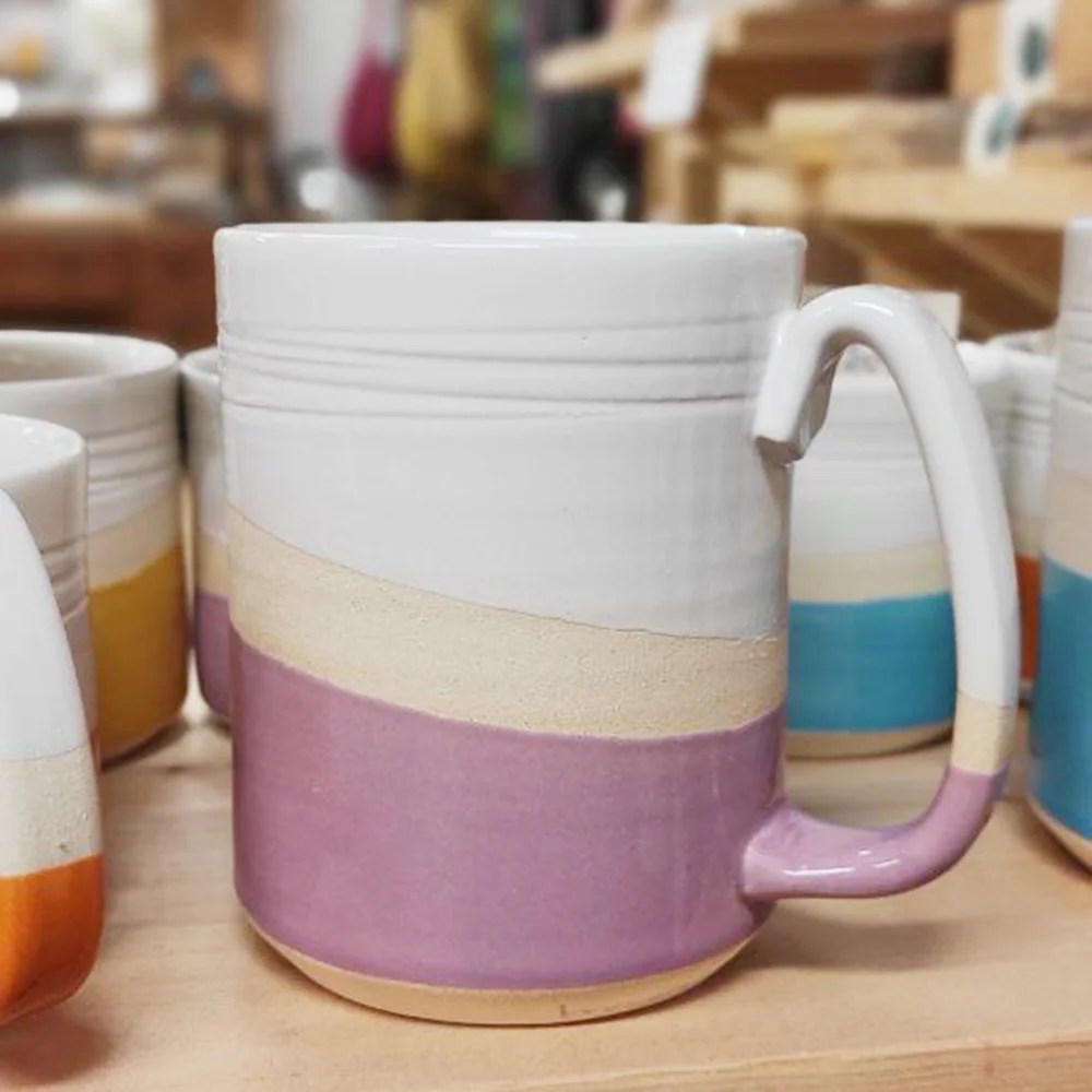 Pottery mug - Tall, Pink Woodford Pottery