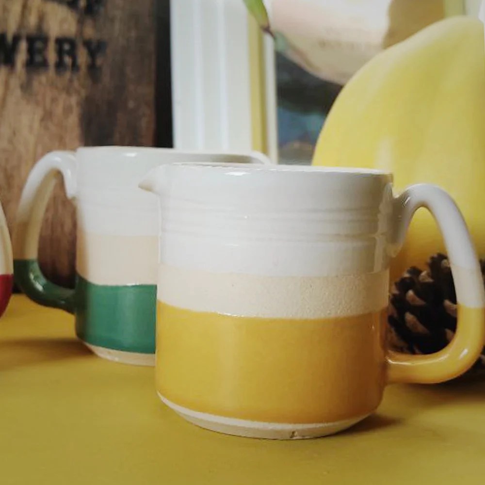 Jug - Yellow, Jug cream Woodford Pottery